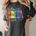 Floral Book Equality Human Rights Social Justice Peace Love Women's Comfort Colors T-Shirt Pepper