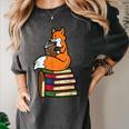Fox Books Read Reading Librarian America Men Women Kids Women's Comfort Colors T-Shirt Pepper Fox Books Read Reading Librarian America Men Women Kids Women's Comfort Colors T-Shirt Pepper
