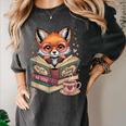 Fox Read Books Be Kind Stay Weird Reader Cute Nerd Bookworm Women's Comfort Colors T-Shirt Pepper