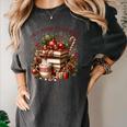 Fully Booked For Christmas Cozy Holiday Books Winter Reading Women's Comfort Colors T-Shirt Pepper Fully Booked For Christmas Cozy Holiday Books Winter Reading Women's Comfort Colors T-Shirt Pepper