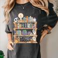 Ghost Book Reading Books Lover Teacher Happy Halloween Women's Comfort Colors T-Shirt Pepper
