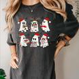 Ghost Book Reading Christmas Books Lover Teacher Kids Women's Comfort Colors T-Shirt Pepper