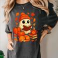 Ghost Reading Book Lovers Autumn Fall Halloween Women's Comfort Colors T-Shirt Pepper