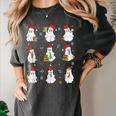 Ghosts Wearing Santa Hats Reading Books Christmas Book Lover Women's Comfort Colors T-Shirt Pepper