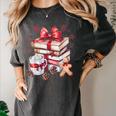 Girly Coquette Gingerbread Books And Hot Cocoa Cozy Season Women's Comfort Colors T-Shirt Pepper Girly Coquette Gingerbread Books And Hot Cocoa Cozy Season Women's Comfort Colors T-Shirt Pepper