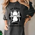 Go Away I'm Introverting Cat With Coffee Women's Comfort Colors T-Shirt Pepper