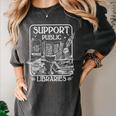 Groovy Support Your Local Library Book Reader Lover Bookworm Women's Comfort Colors T-Shirt Pepper