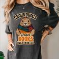 Groundhogs Prefer Books Over Winter February Women's Comfort Colors T-Shirt Pepper Groundhogs Prefer Books Over Winter February Women's Comfort Colors T-Shirt Pepper