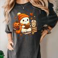 Halloween Ghost Reading Book Lovers Coffee Girl Women Women's Comfort Colors T-Shirt Pepper Halloween Ghost Reading Book Lovers Coffee Girl Women Women's Comfort Colors T-Shirt Pepper
