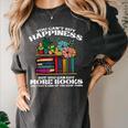 Happiness More Books Read Reading Librarian Men Women Kids Women's Comfort Colors T-Shirt Pepper