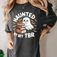 Haunted By My TBR Cute Ghost Book Reading Teacher Halloween Women's Comfort Colors T-Shirt Pepper Haunted By My TBR Cute Ghost Book Reading Teacher Halloween Women's Comfort Colors T-Shirt Pepper