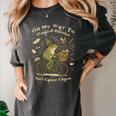 On My Way To Hoard Books And Cause Chaos Tom Foolery Frog Women's Comfort Colors T-Shirt Pepper