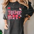 HUGvyn One Loved Teacher Valentine Book Heart Reading Bow Women's Comfort Colors T-Shirt Pepper HUGvyn One Loved Teacher Valentine Book Heart Reading Bow Women's Comfort Colors T-Shirt Pepper