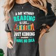 Humor Book Reader A Day Without Reading Is Like Women's Comfort Colors T-Shirt Pepper Humor Book Reader A Day Without Reading Is Like Women's Comfort Colors T-Shirt Pepper
