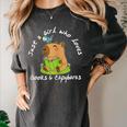 Just a Girl Who Loves Books And Capybaras Women's Comfort Colors T-Shirt Pepper Just a Girl Who Loves Books And Capybaras Women's Comfort Colors T-Shirt Pepper