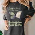 Just a Girl Who Loves Butterflies And Books Butterfly Women's Comfort Colors T-Shirt Pepper
