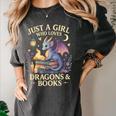 Just a Girl Who Loves Cute Dragons And Books Women's Comfort Colors T-Shirt Pepper