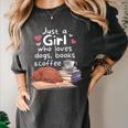 Just a Girl Who Loves Dogs Books Coffee T-Shirt Women's Comfort Colors T-Shirt Pepper Just a Girl Who Loves Dogs Books Coffee T-Shirt Women's Comfort Colors T-Shirt Pepper