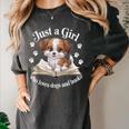 Just a Girl Who Loves Dogs And Books Cute Dog Women's Comfort Colors T-Shirt Pepper Just a Girl Who Loves Dogs And Books Cute Dog Women's Comfort Colors T-Shirt Pepper