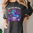 Just A Girl Who Loves Dragons And Books Cute Dragon Reading Premium Tri-Blend Women's Comfort Colors T-Shirt Pepper