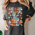 Just A Girl Who Loves Dragons And Books Reading Bookworm Women's Comfort Colors T-Shirt Pepper