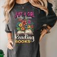 Just A Girl Who Loves Reading Books Women's Comfort Colors T-Shirt Pepper Just A Girl Who Loves Reading Books Women's Comfort Colors T-Shirt Pepper