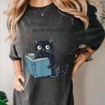 Just One More Chapter Bookworm Cat Book Lover Women's Comfort Colors T-Shirt Pepper