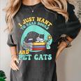I Just Want To Read Books And Pet Cats Cat Book Lovers Women's Comfort Colors T-Shirt Pepper