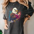 Kawaii Eagle Reads Book Reading Library Book Bookworm Women's Comfort Colors T-Shirt Pepper