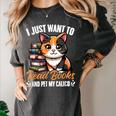 Kawaii Feline Book Reading Read Books Pet My Calico Cat Men Women Women's Comfort Colors T-Shirt Pepper