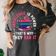 Knowledge Is Power Book Club Librarian Read Banned Books Women's Comfort Colors T-Shirt Pepper