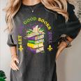 Let The Good Books Roll Mardi Gras Reading Women's Comfort Colors T-Shirt Pepper