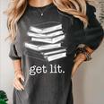 Let's Get Lit Books Women's Comfort Colors T-Shirt Pepper