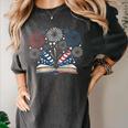 Librarian 4th July Book Lover Bookworm Patriotic Books Women's Comfort Colors T-Shirt Pepper