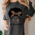 Librarian Teacher Messy Bun Life Book Library Back To School Women's Comfort Colors T-Shirt Pepper