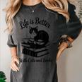 Life Is Better With Cats & Books Tuxedo Cat Mom Women Women's Comfort Colors T-Shirt Pepper Life Is Better With Cats & Books Tuxedo Cat Mom Women Women's Comfort Colors T-Shirt Pepper
