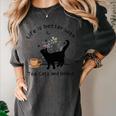 Life Is Better With Tea Cats And Books Cat Sayings Women's Comfort Colors T-Shirt Pepper