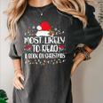 Most Likely To Read A Book On Christmas Family Matching Women's Comfort Colors T-Shirt Pepper