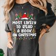 Most Likely To Read A Book On Christmas Matching Family Women's Comfort Colors T-Shirt Pepper Most Likely To Read A Book On Christmas Matching Family Women's Comfort Colors T-Shirt Pepper