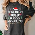 Most Likely To Read A Book On Christmas Matching Family Xmas Women's Comfort Colors T-Shirt Pepper