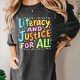 Literacy And Justice For All Protect Banned Books Library Women's Comfort Colors T-Shirt Pepper