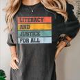 Literacy And Justice For All Stop Book Banning Banned Books Women's Comfort Colors T-Shirt Pepper Literacy And Justice For All Stop Book Banning Banned Books Women's Comfort Colors T-Shirt Pepper
