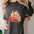 Love Book Coffee Heart Coquette Bow Valentines Day Women's Comfort Colors T-Shirt Pepper Love Book Coffee Heart Coquette Bow Valentines Day Women's Comfort Colors T-Shirt Pepper