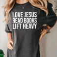 Love Jesus Read Books Lift Heavy Women's Comfort Colors T-Shirt Pepper Love Jesus Read Books Lift Heavy Women's Comfort Colors T-Shirt Pepper