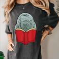 Manatee Reading Books Sea Animal Manatee Women's Comfort Colors T-Shirt Pepper