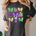 Mardi Gras Teacher Coquette Bow Pencil Apple Book Women Girl Women's Comfort Colors T-Shirt Pepper Mardi Gras Teacher Coquette Bow Pencil Apple Book Women Girl Women's Comfort Colors T-Shirt Pepper