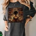 Melanin Afro Women Educated Reading Book History Women's Comfort Colors T-Shirt Pepper