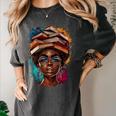 Melanin Girl Afro Book Lover Librarian Teacher Student Women's Comfort Colors T-Shirt Pepper