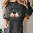 Merry And Booked Holiday Reading Winter Book Lover Premium Tri-Blend Women's Comfort Colors T-Shirt Pepper