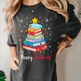 Merry Bookmas Book Christmas Tree Lights Xmas Men Women Kids Women's Comfort Colors T-Shirt Pepper Merry Bookmas Book Christmas Tree Lights Xmas Men Women Kids Women's Comfort Colors T-Shirt Pepper